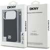 DKNY PU odos dėklas su fiksuotu blizgančiu dirželiu ir Magsafe funkcija, skirtas iPhone 18 Pro, juodas