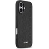 DKNY PU Leather Grid Pattern Magsafe dėklas skirtas Apple iPhone 17 juodos spalvos