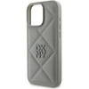 DKNY PU Leather Quilted Stack Logo Apple iPhone 16 Pro Max dėklas telefonui pilkos spalvos