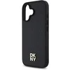 DKNY PU Leather Repeat Pattern Stack Logo MagSafe Apple iPhone 16 Plus dėklas telefonui juodos spalvos