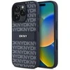 DKNY PU Leather Repeat Pattern Tonal Stripe Apple iPhone 16 Pro dėklas telefonui mėlynos spalvos