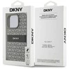 DKNY PU Leather Repeat Pattern Tonal Stripe Apple iPhone 16 Pro Max dėklas telefonui smėlio spalvos
