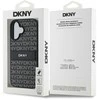 DKNY PU Leather Repeat Pattern Tonal Stripe Apple iPhone 16 Plus dėklas telefonui juodos spalvos