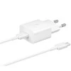 112803 EP-T1510EWE + EP-DA705BWE Samsung 15W kelioninis įkroviklis + USB-C/USB-C Data kabelis baltos spalvos (OOB Bulk)