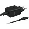 EP-T4511XBE Samsung USB-C 45W kelioninis įkroviklis + USB-C duomenų kabelis juodas (pažeista pakuotė)