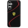 Samsung Galaxy S23 FE Ferrari dėklas Twist Metal Logo (FEHCS23FEPTWK) juodos spalvos