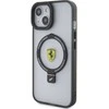 Ferrari FEHMP15SUSCAK Apple iPhone 15 / 14 /13 6.1″ juodos spalvos kietas dėklas Ring Stand 2023 Collection MagSa