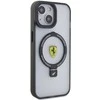 Ferrari FEHMP15SUSCAK Apple iPhone 15 / 14 /13 6.1″ juodos spalvos kietas dėklas Ring Stand 2023 Collection MagSa