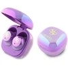 Guess Bluetooth ausinės GUTWSJ144ESU TWS + docking station violetinė Iridescent 4G Printed Logo