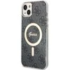 Guess Rinkinys GUBPP14MH4EACSK Dėklas+ Įkroviklis Apple iPhone 14 Plus / 15 Plus 6.7″ juodos spalvos kietas dėklas 4G Pr