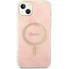 Guess Rinkinys GUBPP14MH4EACSP Dėklas+ Įkroviklis Apple iPhone 14 Plus / 15 Plus 6.7″ rožinės spalvos kietas dėklas 4G Pri