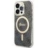 Guess Rinkinys GUBPP14LH4EACSK Dėklas+ Įkroviklis Apple iPhone 14 Pro 6,1″ juodos spalvos kietas dėklas 4G Print MagSafe
