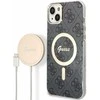 Guess Rinkinys GUBPP14MH4EACSK Dėklas+ Įkroviklis Apple iPhone 14 Plus / 15 Plus 6.7″ juodos spalvos kietas dėklas 4G Pr