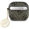 Guess 4G Script PC/PU Charm dėklas skirtas AirPods 4 rudos spalvos
