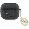 Guess 4G Script PC/PU Charm dėklas skirtas AirPods 3 juodos spalvos
