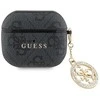 Guess 4G Script PC/PU Charm dėklas skirtas AirPods 3 juodos spalvos