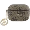 Guess 4G Script PC/PU Charm dėklas skirtas AirPods Pro 2 rudos spalvos