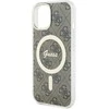 Guess IML 4G MagSafe dėklas telefonui Apple iPhone 15 rudos spalvos