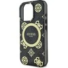 Guess GUHMP16LH4PYEEK Apple iPhone 16 Pro 6.3″ juodos spalvos kietas dėklas IML Peony On 4G Background MagSafe