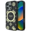Guess GUHMP16LH4PYEEK Apple iPhone 16 Pro 6.3″ juodos spalvos kietas dėklas IML Peony On 4G Background MagSafe