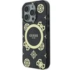 Guess GUHMP16LH4PYEEK Apple iPhone 16 Pro 6.3″ juodos spalvos kietas dėklas IML Peony On 4G Background MagSafe