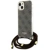 Guess GUHCP15SHC4SEW Apple iPhone 15 / 14 / 13 6.1″ rudos spalvos kietas dėklas Crossbody Cord 4G Print