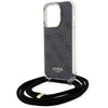 Apple iPhone 15 Pro Guess dėklas Crossbody Cord 4G Print (GUHCP15LHC4SEK) juodos spalvos