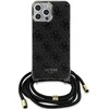 Dėklas GUESS GUHCP15XHC4SEK IPHONE 15 PRO MAX 6.7 "Juodas/Juodas HARDCASE CROSSBODY CORD 4G PRINT