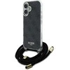 Guess GUHCP16SHC4SEK Apple iPhone 16 6.1" dėklas telefonui juodos spalvos Crossbody Cord 4G Print
