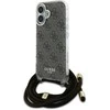 Guess GUHCP16SHC4SEW Apple iPhone 16 6.1" dėklas telefonui rudos spalvos/dėklas telefonui rudos spalvos Crossbody Cord 4G Print