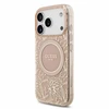 Dėklas Guess IML Flowers Allover Strap MagSafe Case, skirtas iPhone 18 Pro, rožinė