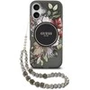 Guess IML Flowers Strap MagSafe dėklas skirtas Apple iPhone 17 juodos spalvos