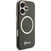 Guess IML Glitter Script Strap MagSafe dėklas skirtas iPhone 17 Juodas