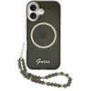 Guess IML Glitter Script Strap MagSafe dėklas skirtas iPhone 17 Juodas