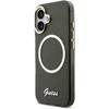 Guess IML Glitter Script Strap MagSafe dėklas skirtas iPhone 17 Juodas