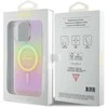 Guess IML Iridescent MagSafe dėklas iPhone 15 Pro - rožinis