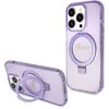 Apple iPhone 15 Pro Guess dėklas Ring Stand Script Glitter MagSafe (GUHMP15LHRSGSU) violetinės spalvos