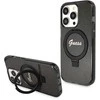 Dėklas GUESS GUHMP15LHRSGSK IPHONE 15 PRO 6.1 "Juodas/Juodas HARDCASE RING STAND SCRIPT GLITTER MAGSAFE