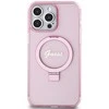 Dėklas GUESS GUHMP15XHRSGSP IPHONE 15 PRO MAX 6.7 "Rožinis/Rožinis HARDCASE RING STAND SCRIPT GLITTER MAGSAFE