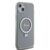 Dėklas GUESS GUHMP15MHRSGSD IPHONE 15 PLUS / 14 PLUS 6.7 "TRANSPARENT / TRANSPARENT HARDCASE RING STAND SCRIPT GLITTER MAGSAFE