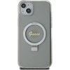 Dėklas GUESS GUHMP15MHRSGSD IPHONE 15 PLUS / 14 PLUS 6.7 "TRANSPARENT / TRANSPARENT HARDCASE RING STAND SCRIPT GLITTER MAGSAFE
