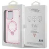 Dėklas GUESS GUHMP15XHRSGSP IPHONE 15 PRO MAX 6.7 "Rožinis/Rožinis HARDCASE RING STAND SCRIPT GLITTER MAGSAFE