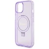 Apple iPhone 15 Plus Guess dėklas Ring Stand Script Glitter MagSafe (GUHMP15MHRSGSU) violetinės spalvos