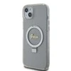 Dėklas GUESS GUHMP15MHRSGSD IPHONE 15 PLUS / 14 PLUS 6.7 "TRANSPARENT / TRANSPARENT HARDCASE RING STAND SCRIPT GLITTER MAGSAFE