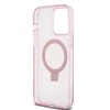 Dėklas GUESS GUHMP15XHRSGSP IPHONE 15 PRO MAX 6.7 "Rožinis/Rožinis HARDCASE RING STAND SCRIPT GLITTER MAGSAFE