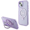 Guess GUHMP15MHRSGSU Apple iPhone 15 Plus/ 14 Plus 6.7″ violetinės spalvos kietas dėklas Ring Stand Script Glitte