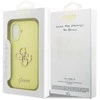Guess Liquid Silicone 4G Metal Logo dėklas skirtas Apple iPhone 17 geltonos spalvos