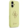 Guess Liquid Silicone 4G Metal Logo dėklas skirtas Apple iPhone 17 geltonos spalvos