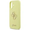 Guess Liquid Silicone 4G Metal Logo dėklas skirtas Apple iPhone 17 geltonos spalvos