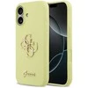 Guess Liquid Silicone 4G Metal Logo dėklas skirtas Apple iPhone 17 geltonos spalvos